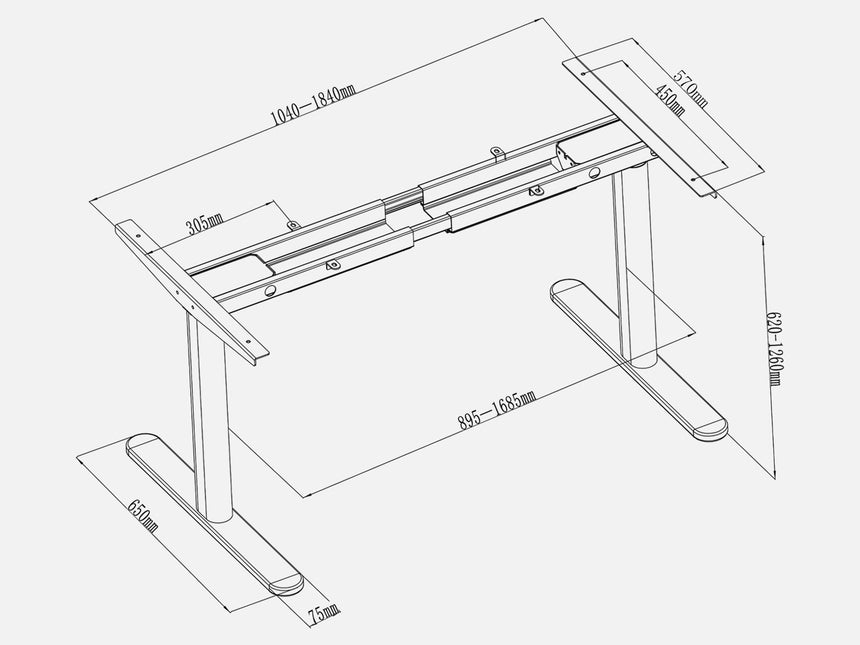 Maidesite TH2 Plus Art - Bureau assis debout électrique